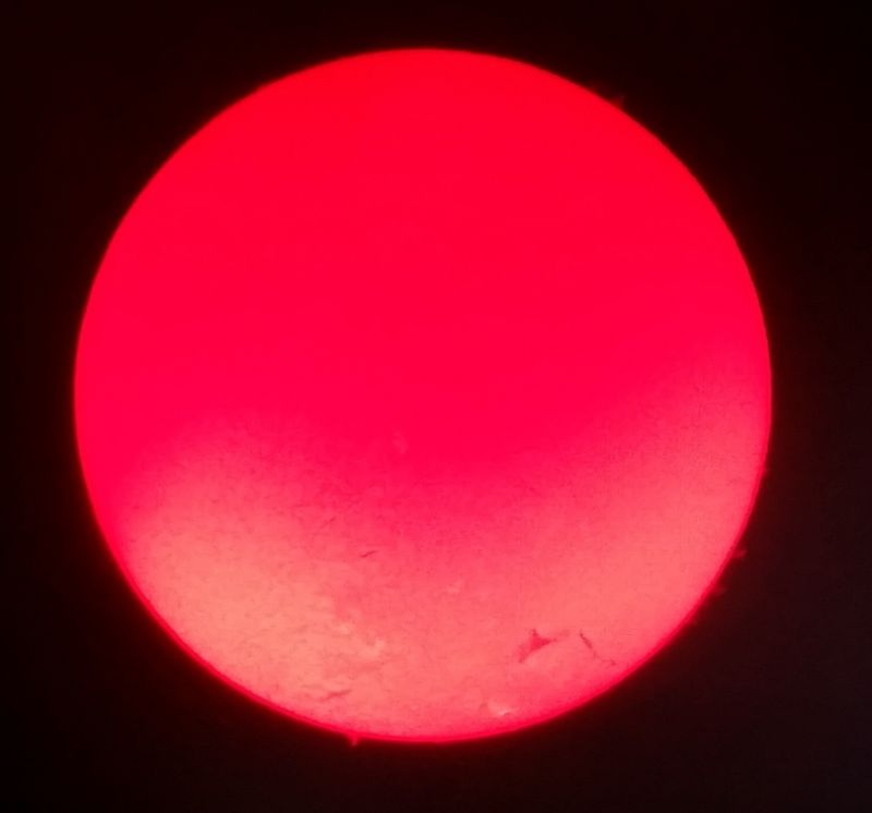 The Sun
Taken using the OAS Coronado and my Samsung Galaxy S5 smartphone camera. Prominences are a bit sharper than those I took the other day.
Link-words: Sun
