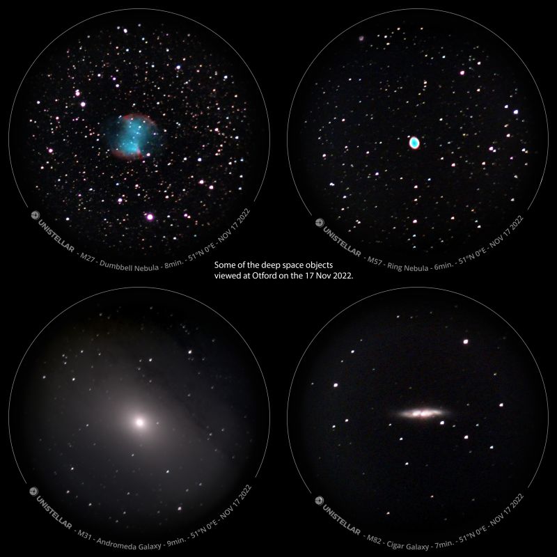 A collection of Deep space objects viewed at Otford on the 17 Nov 2022
A few of Deep space objects viewed at Otford on the 17 Nov 2022
Link-words: Messier