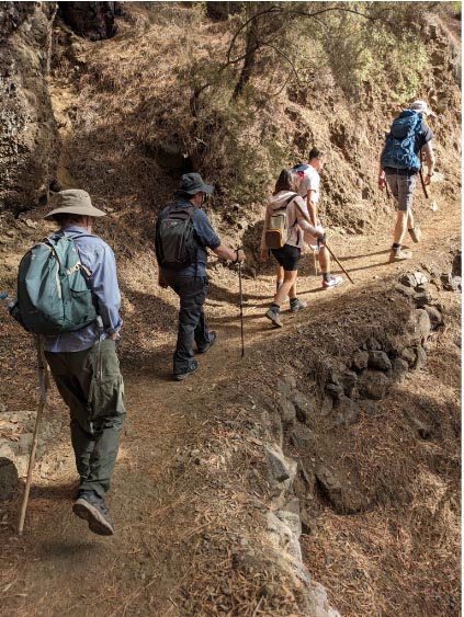 On the Hike (La Palma)
10 mile hike in rough terrain in the Caldera de Taburiente (an extinct Volcano). Tom.Noel, Michael and Steve
Link-words: LaPalma2024