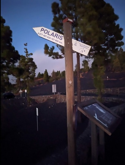 Polaris sign 
Taken at Mirador Astronómico del Llano del Jable at 1300 metres above sea level by Michael Gritths with google Pixel 4a
Link-words: LaPalma2024