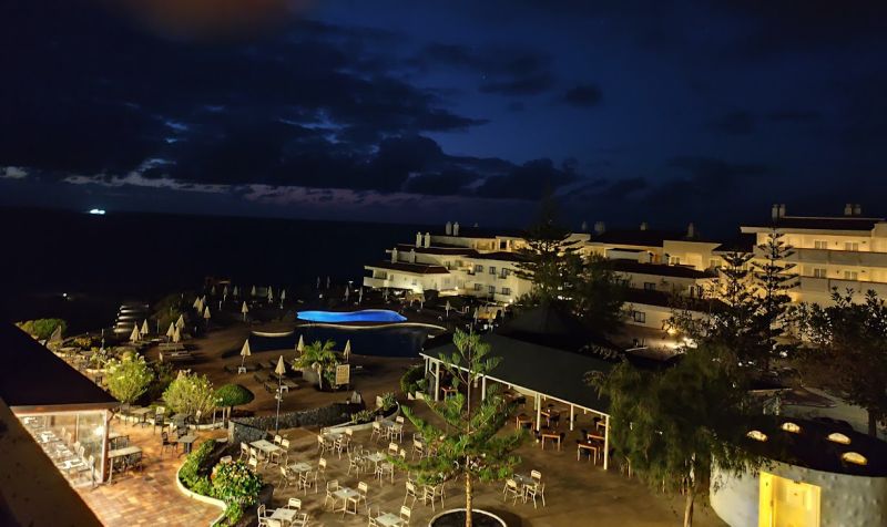 Our Hotel in Canjacos
Early morning view of some of the outside areas - bar / entertainment area and swimming pools- before Sunrise
Link-words: LaPalma2024