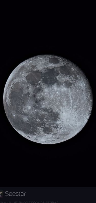 Wolf Moon
Full Moon ( Wolf Moon ) was taken with lovely clear skies using my new Seestar telescope
